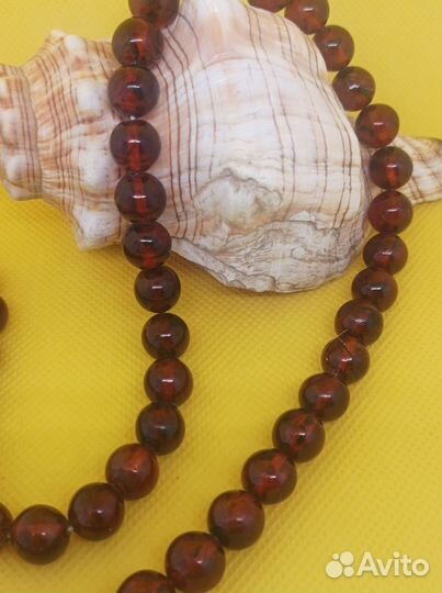 Бусы времен СССР, янтарь