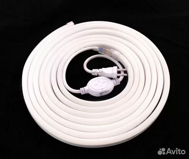 Гибкий неон 220 вольт холодный белый
