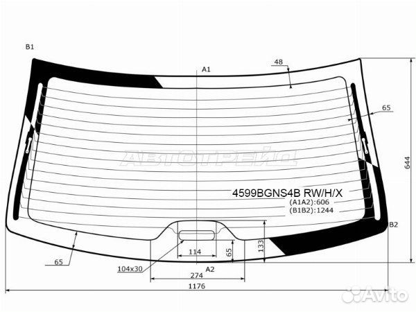 Стекло заднее