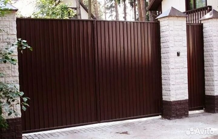 Забор из профлиста ,ворота под ключ