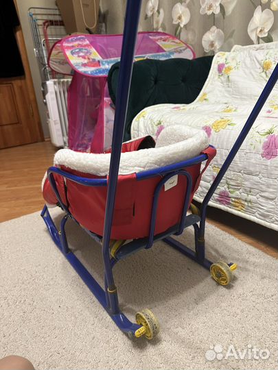 Санки с чехлом с накидкой на ножки