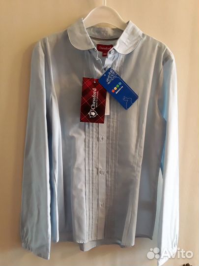 Блузка-рубашка для девочки школьная.140р.Новая