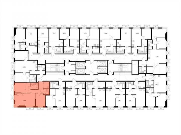 2-к. квартира, 59,9 м², 18/30 эт.