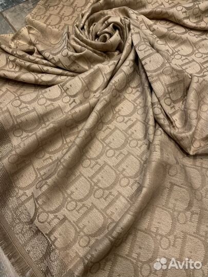 Кашемировый платок шаль Dior карамельный новый