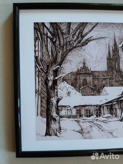 Картина тушью, принт