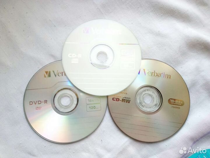 Новые диски Verbatim CD-R и CD-RW в футляре