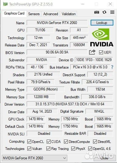 Rtx 2060 12Gb KFA2