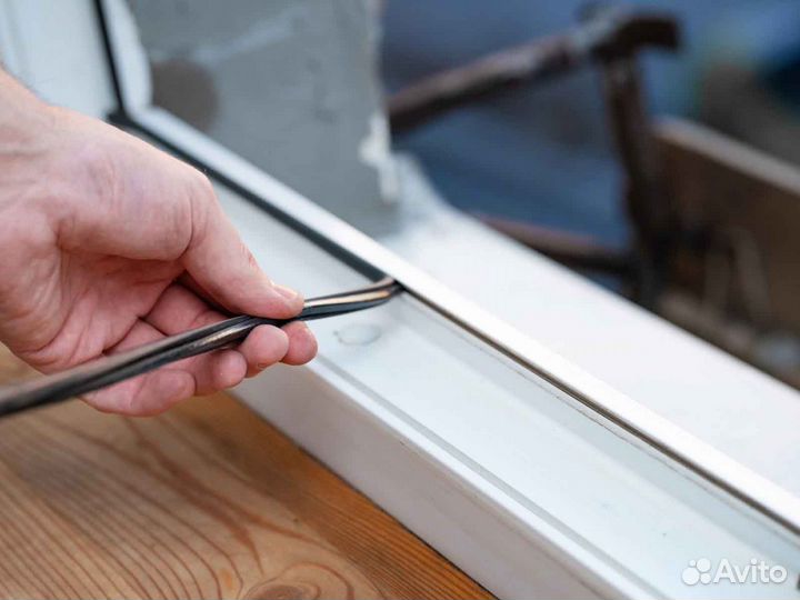 Ремонт окон, уплотнитель Schuco RAL1801