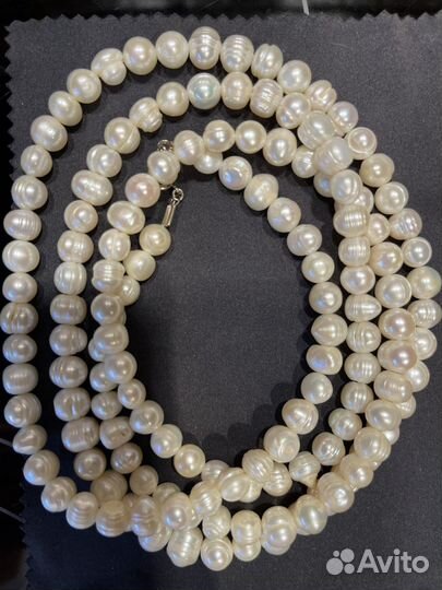 Бусы из натурального жемчуга длинные