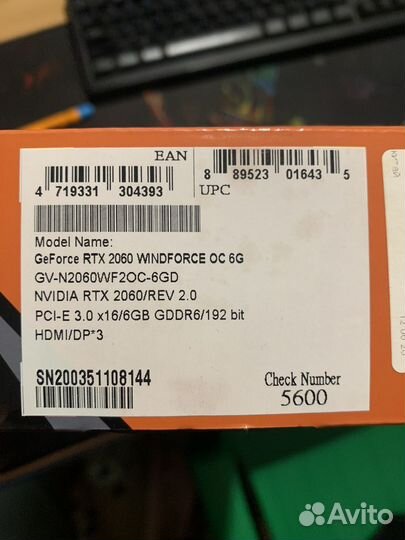 Видеокарта rtx 2060 windforce oc 6g rev 2.0