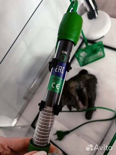 Аквариум + фильтр, нагреватель, лампа, сифон