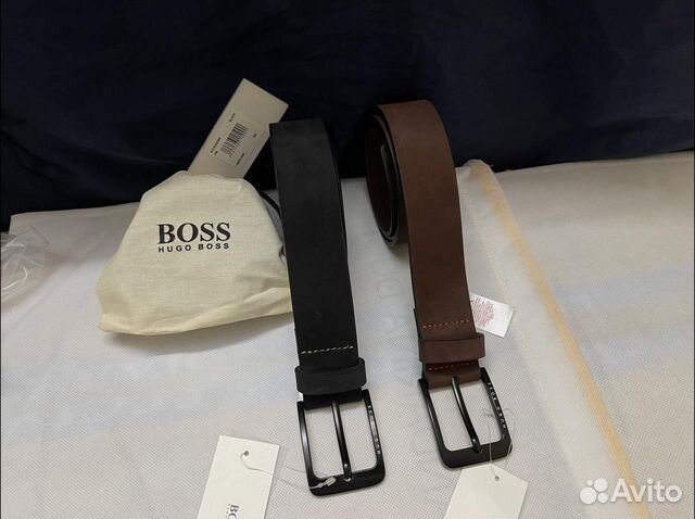 Ремень мужской Hugo Boss кожа наппа в пыльнеке