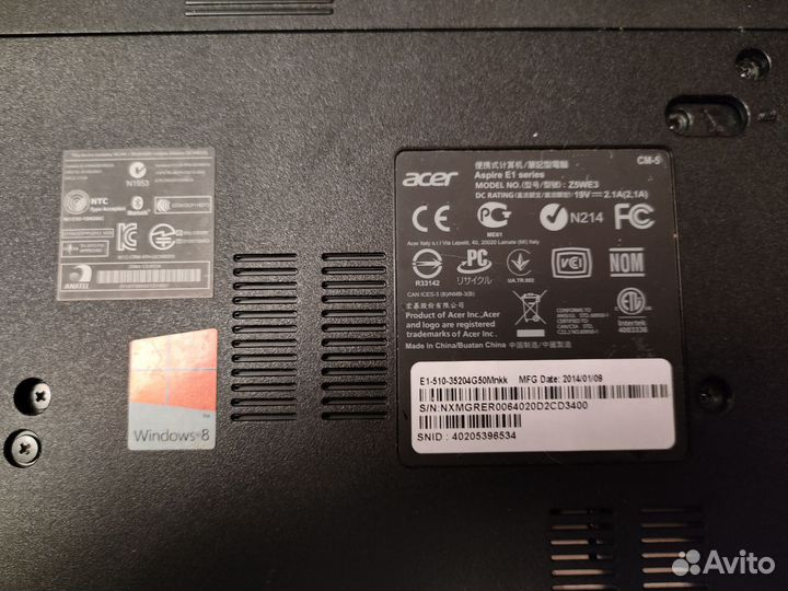 Ноутбук Acer aspire E1 Z5WE3