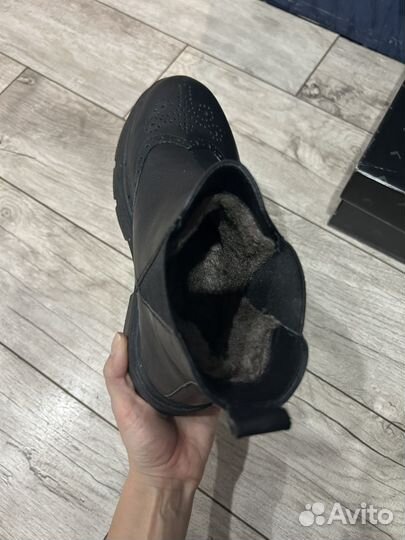 Зимние сапоги челси из натуральной кожи Faktura