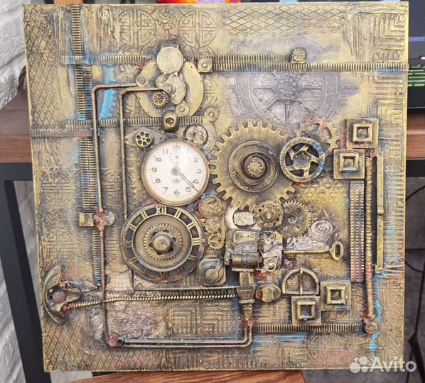 Картина в стиле стимпанк 49х49 см