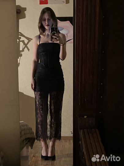 Платье lichi черное кружевное