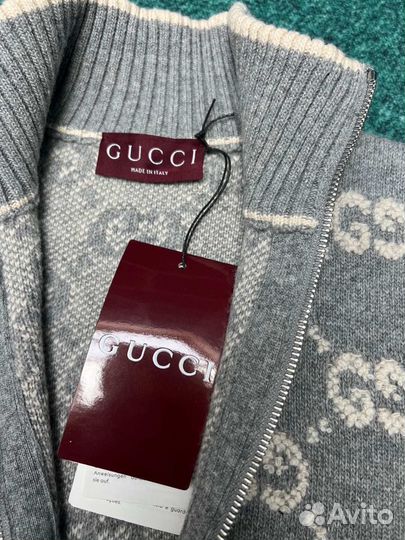 Шерстяное зип худи Gucci GG Monogram (New)