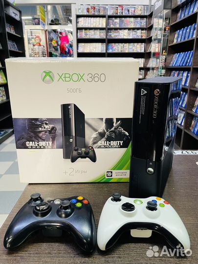 Приставка Xbox 360 500гб +2 геймпада консоль