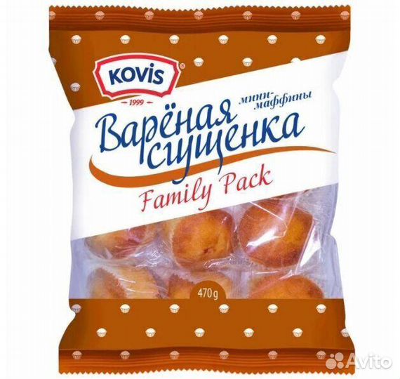 Мини-маффины kovis варёная сгущёнка 470г