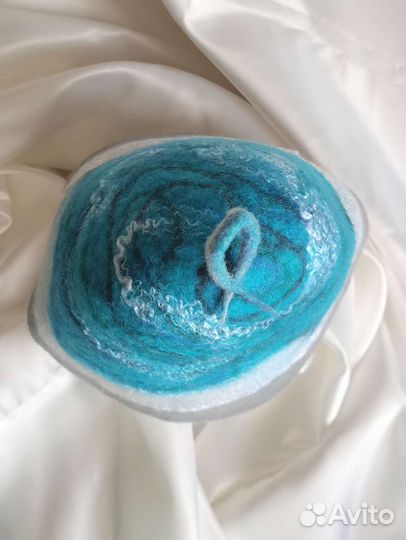 Банная шапка из натуральной шерсти