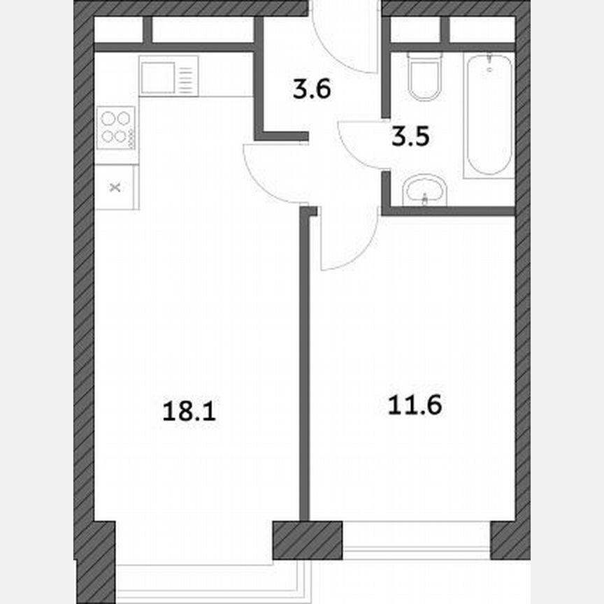 1-к. квартира, 36,8 м², 5/19 эт.