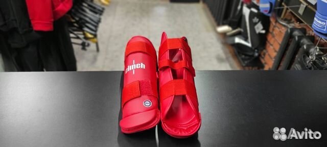 Защита голени clinch shin guard kick красная