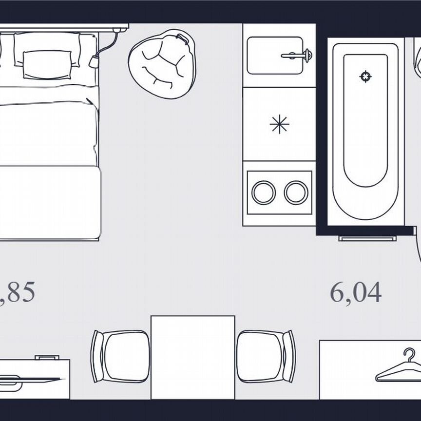 Апартаменты-студия, 27,7 м², 6/24 эт.