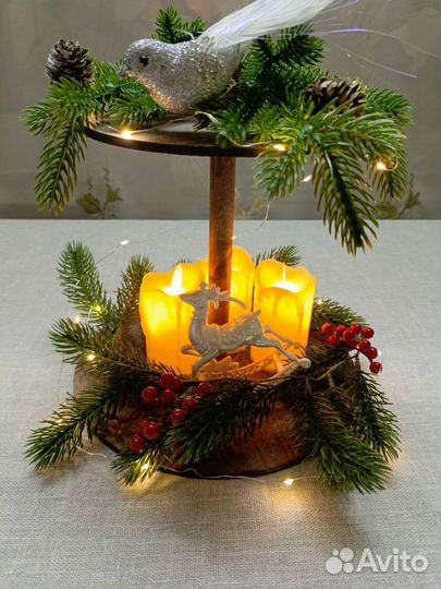 Этажерка деревянная для фруктов и декора