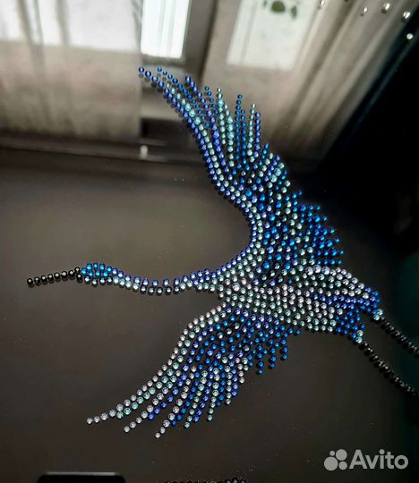 Картина с кристаллами Swarovski Журавли