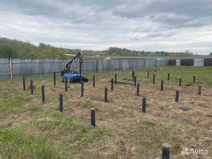 Сваи винтовые. Фундамент - установка