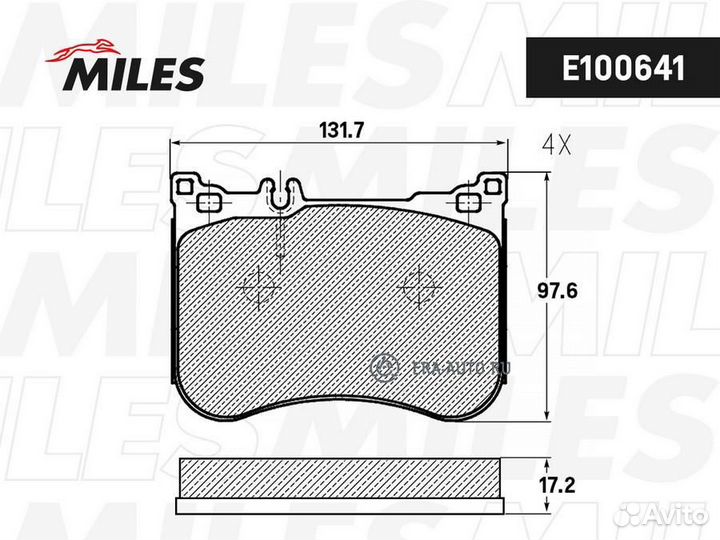 Miles E100641 Колодки тормозные mercedes W222/С217