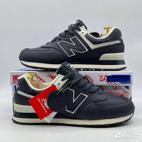 Кроссовки мужские New Balance 574 люкс синие