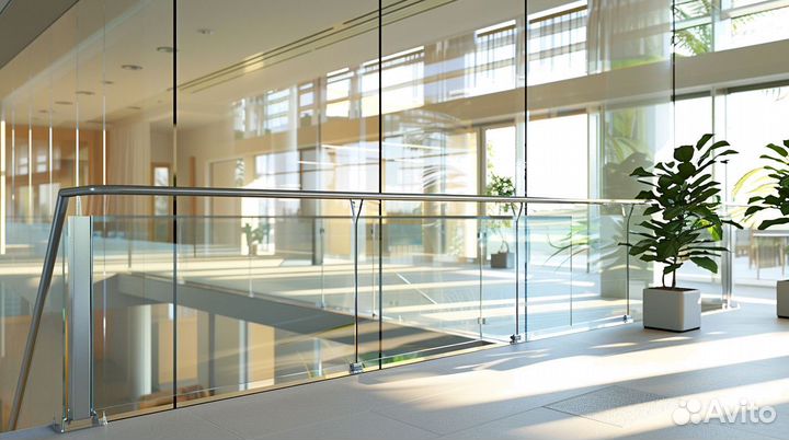 Стеклянные ограждения для лестницы