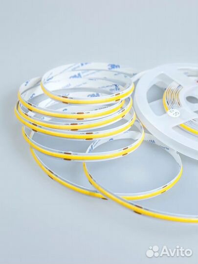 Светодиодная лента 24v cob 12вт теплый белый