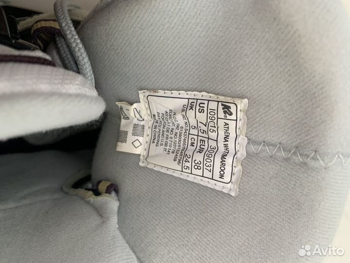 Ролики K2 athena WHT/maroon 38 размера