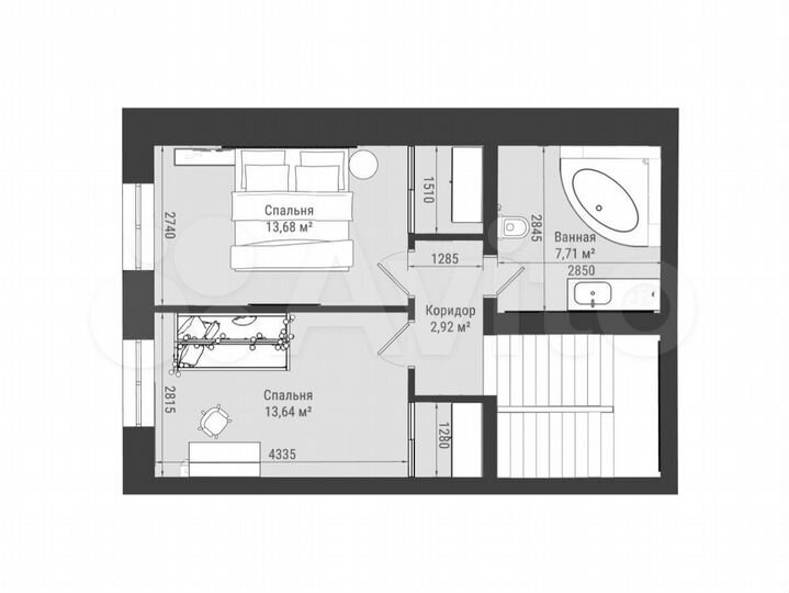 3-к. квартира, 90 м², 1/2 эт.