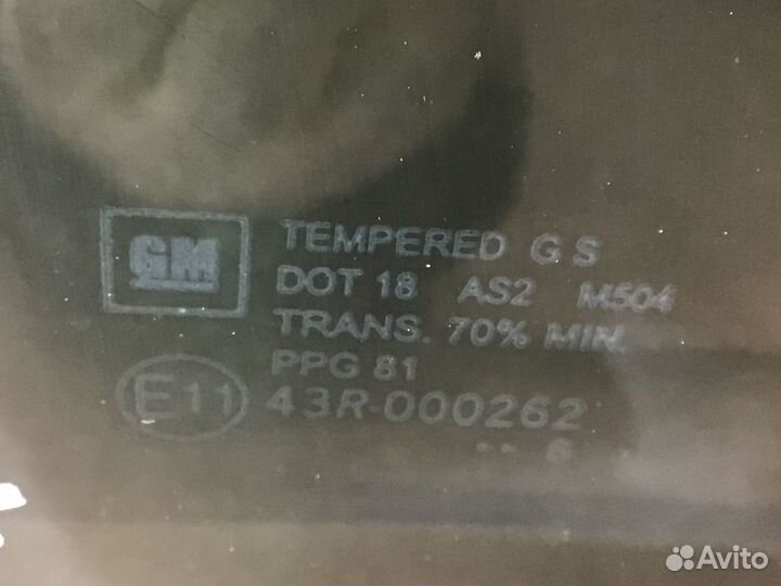 Стекло двери задней правой Opel Meriva 2003-2010