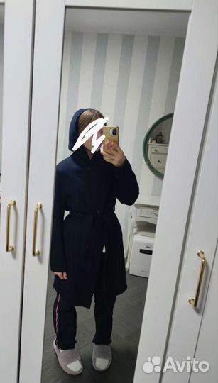 Пальто халат женское uniqlo с капюшоном