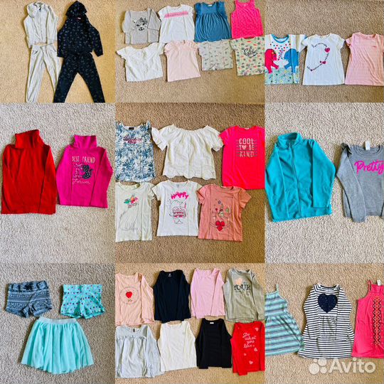 Большой пакет фирменных вещей на девочку, 122-128