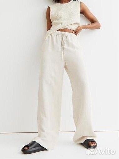 Новые льняные брюки HM / 50 - 52