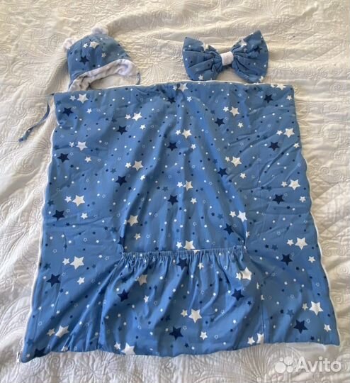 Конверт-одеяло на выписку для мальчика зимний