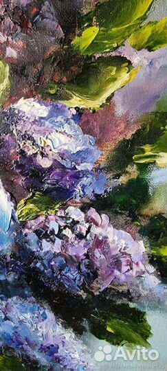 Картина маслом на холсте цветы ручная работа