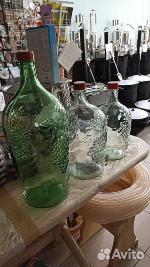 Бутыль стеклянная 3л, 5л, 7л