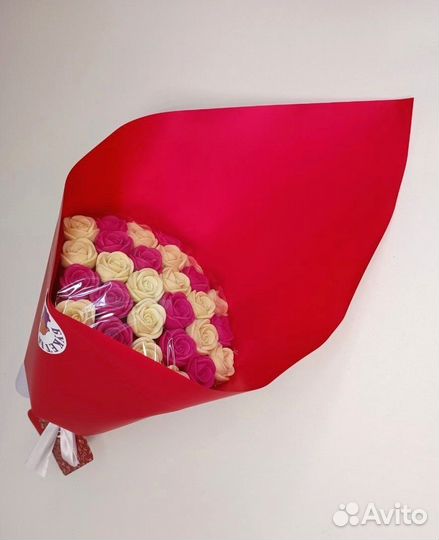 Розы из Белого Шоколада - 29 шт в Букете