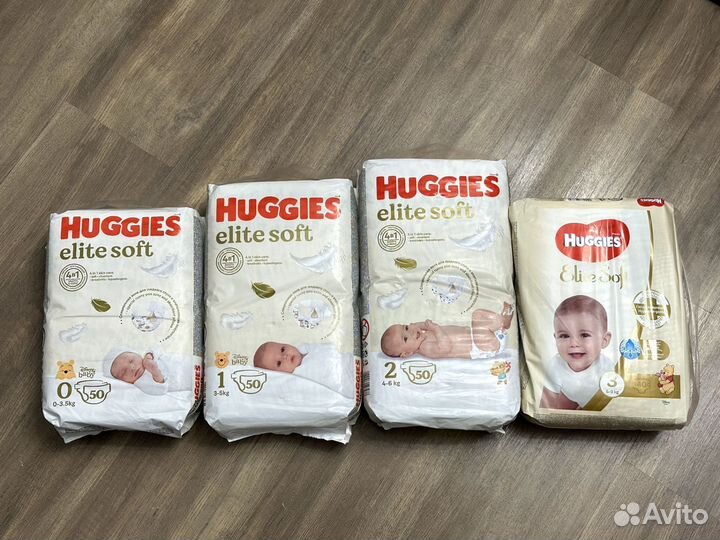 Подгузники Huggies elite soft 0,1,2,3