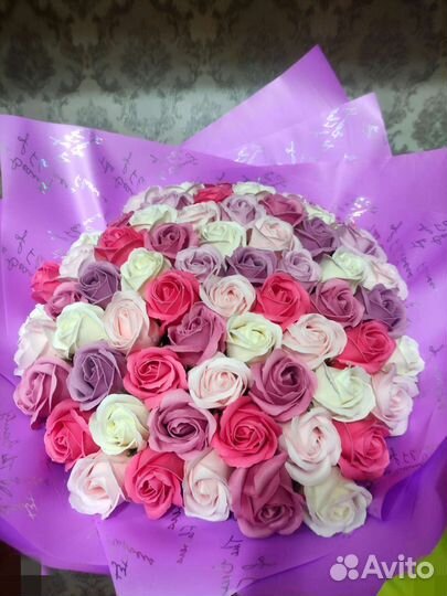 Букеты из мыльных роз