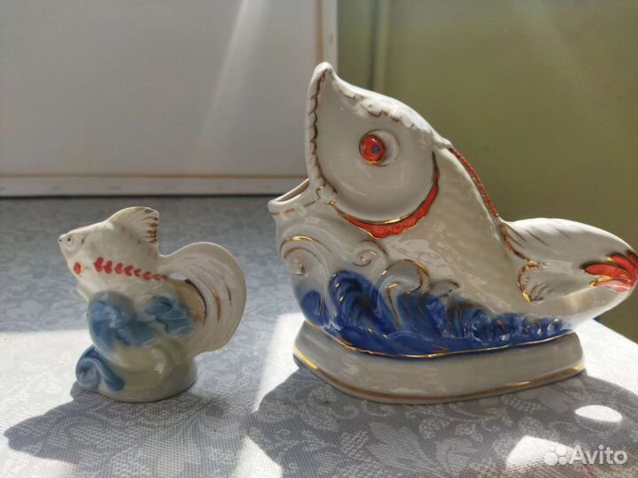 Фарфоровые рыбки СССР Коростень