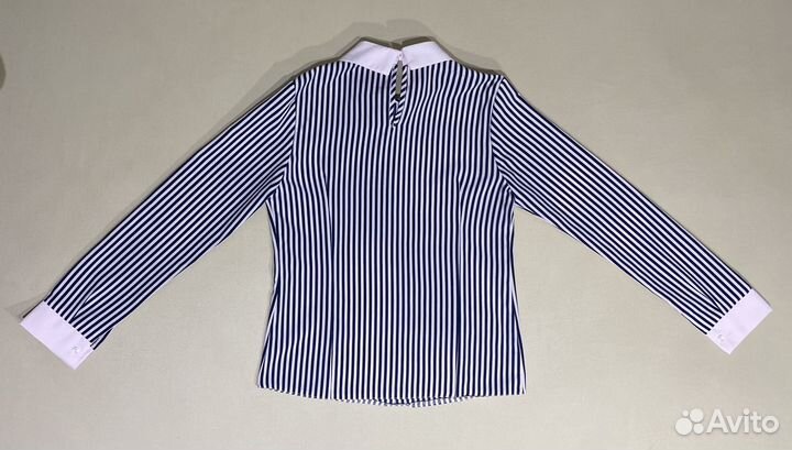 Блузка розово-синяя в полоску 134