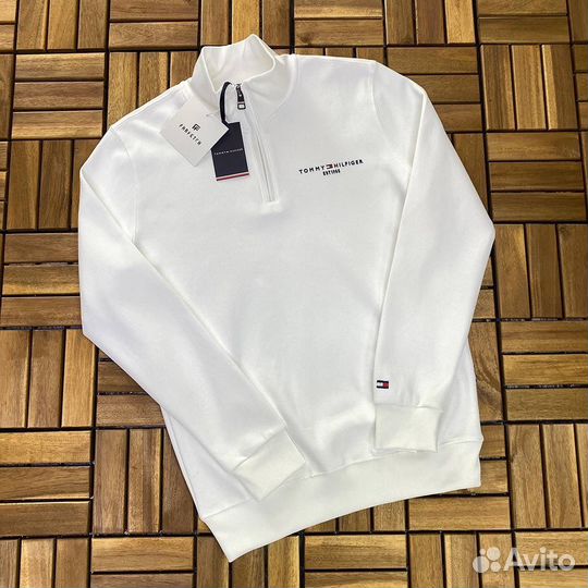 Полузамок мужской lacoste свитшот белый