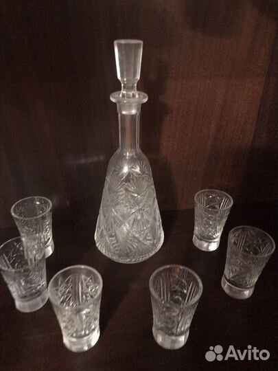 Графин хрустальный с рюмками, СССР